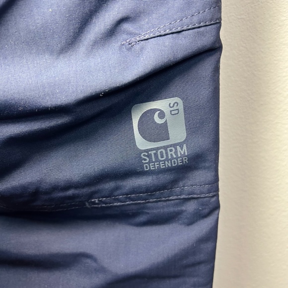 Carhartt Storm Defender Insulated Shoreline Pants Navy Blue Zip Leg NEW Sz Large - Picture 8 of 16